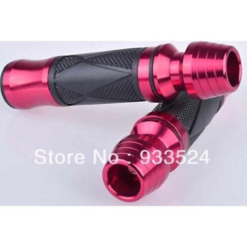 1 Pair Red Motorcycle 7/8"22MM Aluminum Handlebar Rubber Gel Hand Grips For Sports Bike Honda Yamaha R1 R6 Suzuki Bmw Ducati KTN