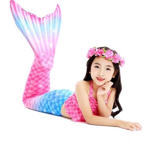 1pcs Mermaid Tails For Swimming Adult Kids Cosplay Costume Children Girls Women Zeemeerminstaart Swimsuit No Monofin C28105CH