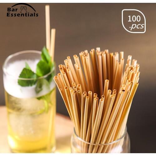 100PCS Wheat Straw 100% biodegradable Straws Environmentally Friendly Portable Drinking Straws Bar Kitchen Accessories ECO Straw