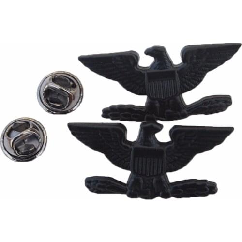 PAIR WW2 US ARMY COLONEL EAGLE WAR BIRD DEVICE PIN BADGE INSIGNIA