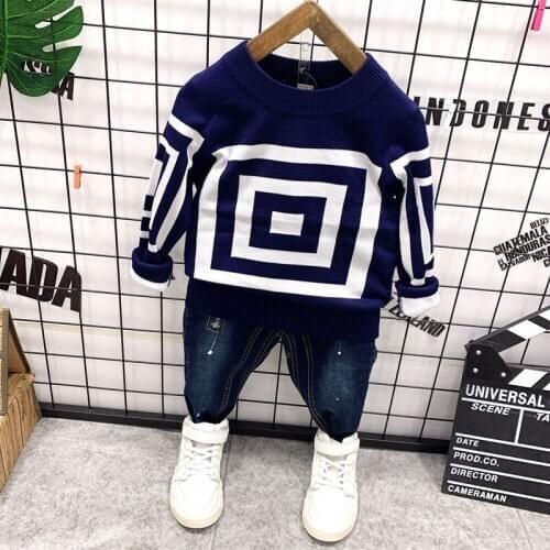 Baby Clothes Spring Autumn Boys Clothing Sets Fashion knit sweater + jeans 2pcs Suit Children Clothes For Children Clothing