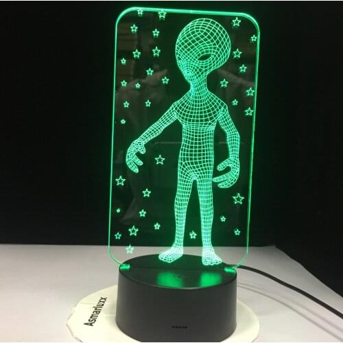 3D Lamp Extraterrestrial Being ET UFO Bedroom Decor Color Changing Child Touch Sensor with Remote Night Light Lamp 2276