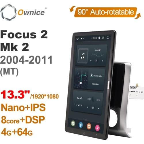 Auto Rotatable 1920*1080 13.3" Ownice Android 10.0 Car Multimedia for Ford Focus 2 Mk 2 2004 - 2011 Car Auto Radio Audio Video