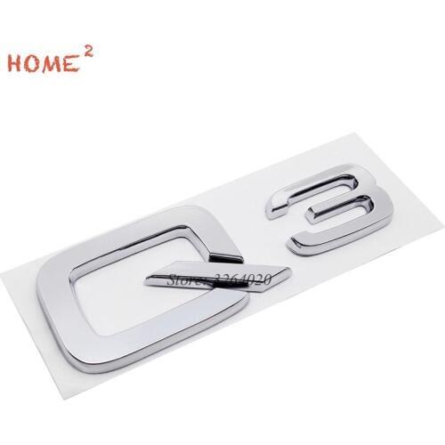 Car-styling Plastic Badge Stickers for 3D Q3 Logo Auto Emblem Decals Accessory for Audi Q3 Q5 Q7 A3 A4 A4L A6 A5L S3 S5 Quattro