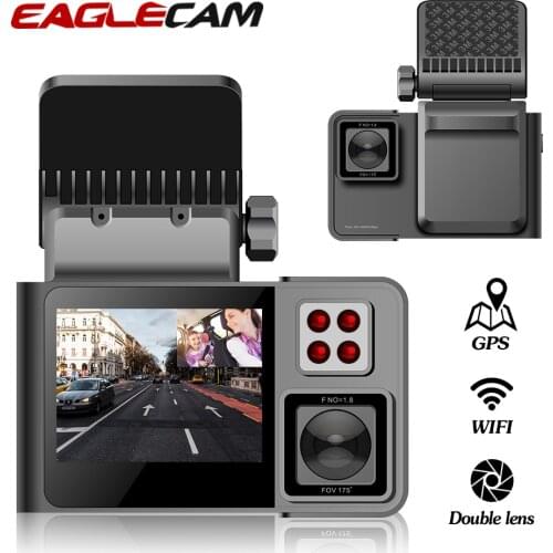 Car DVR Two Camera NT96675 Chip FHD 1080P Mini 2.0 Inch Dash Cam With Wifi GPS infrared Fuction Auto Video Car Recorder