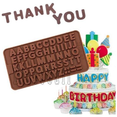 Free shipping Letter Alphabet Silicone Cake Topper Mould Chocolate Fondant Cookies Ice Mold