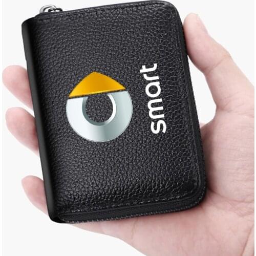 Car Brand Genuine Leather bag Driver License Business Card Holder Wallet For smart fortwo forfour 453 451 450 Car accessories
