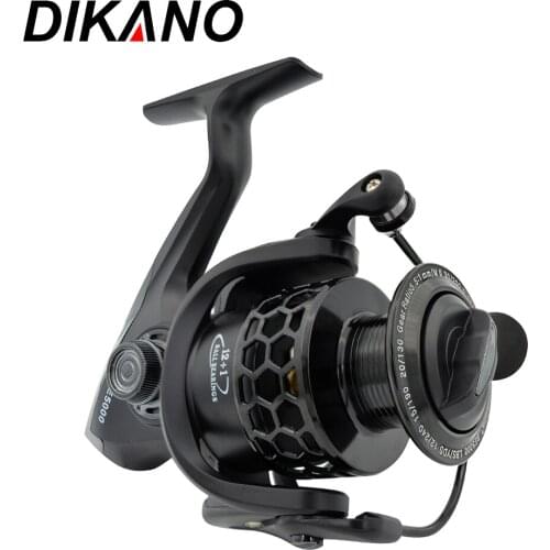 Black Fishing Reel with Hollow Line Cup Metal Fishing Reel Light Weight Ultra Smooth Powerful Fishing Gear Supplies