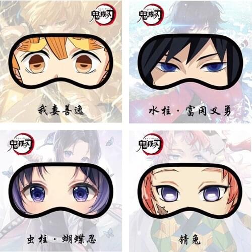 Demon Slayer:Kimetsu No Yaiba Zenitsu Giyuu Shinobu Cosplay Eye Mask Cartoon Eyepatch Protection Sleep Eyemask Gift
