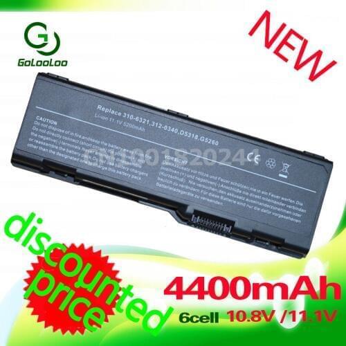 Golooloo 4400MaH Laptop Battery for dell 310-6321 312-0340 312-0348 D5318 F5635 G5260 6000 9200 9300