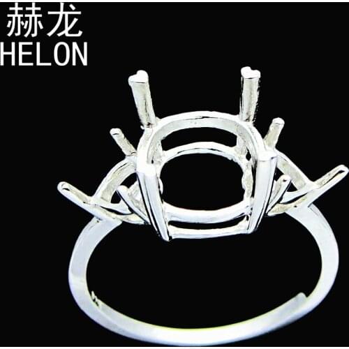 Oval Shape 8mmX10mm & Heart cut 5mm Semi Mount Ring Setting FREE SHIPPING Three Stone Sterling Silver 925 Engagement Ring