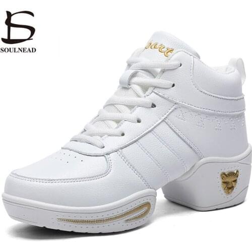Dance Sneakers For Women Jazz Shoes Ladies Modern Dancing Shoes PU Outdoor Woman Girls Practice Sports Shoes Female Hip Hop Shoe