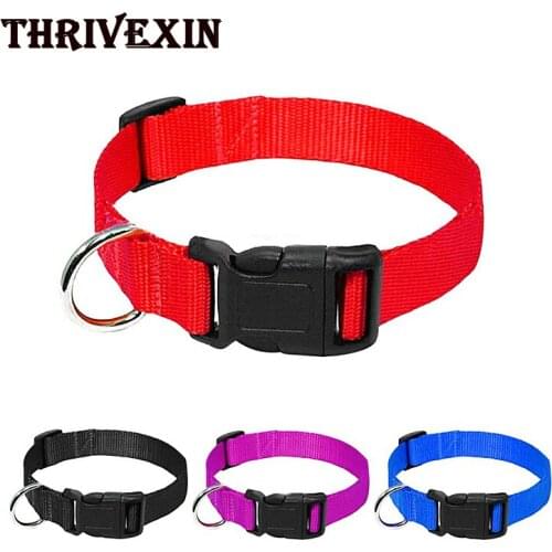 Nylon Webbing Dog Collar Heavy Duty Clip Buckle Adjustable Soft Necklace Durable Personalized Puppy Collars pet products