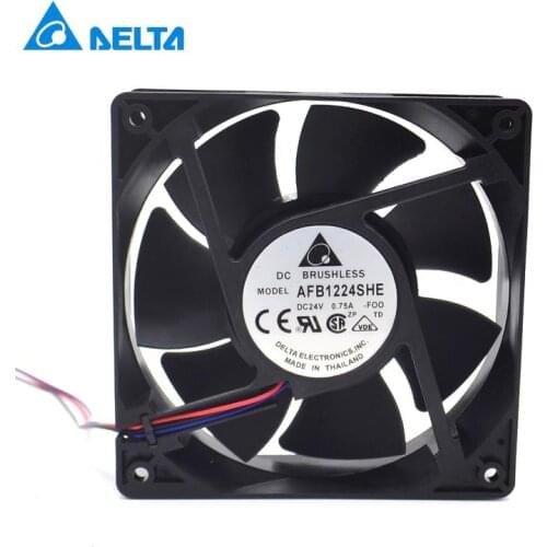 New AFB1224SHE 12038 120mm 24V 0.75A cooling fan dual ball wind capacity inverter durable for Delta 120*120*38mm