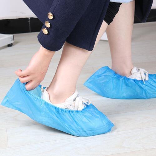100pcs/pack Plastic Waterproof Disposable Shoes Cover Rainy Day Carpet Floor Protector Thick Cleaning Shoe Cover
