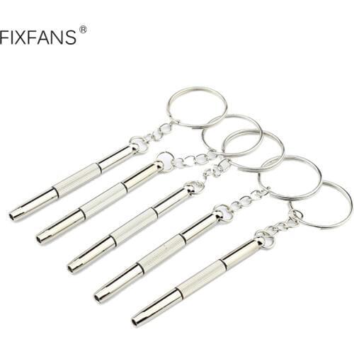 FIXFANS Mini Glasses Screwdriver Keychain Set Multifunction Screwdriver for Eyeglass Sunglasses Watch Phone Repair Tool