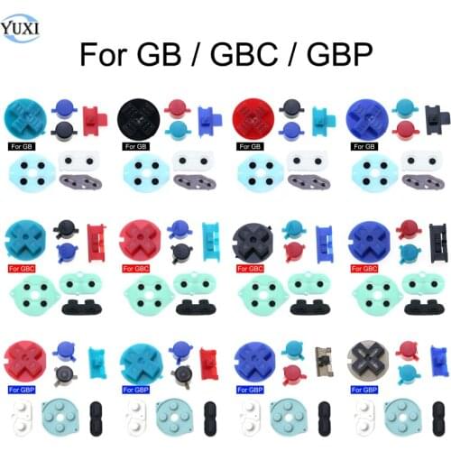 YuXi Plastic Buttons D-Pad Keypad A B Power On/Off Buttons & Conductive Rubber Button For Gameboy Color Pocker For GB GBC GBP