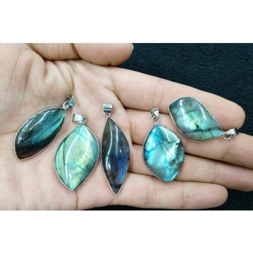 Natural Labradorite Pendant Irregular shape strong flash labradorite pendant,20mm+ length