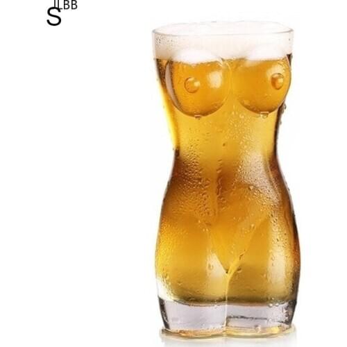 Sexy Lady Men Durable Double Wall Whiskey Glasses Wine Shot Glass Big Chest Beer Cup Creative Body Shape Glass Cup