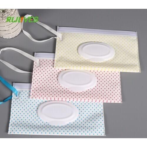 1Pc Wet Wipe Bag For Baby Reusable Wet Paper Cover Outdoor Travel Wet Paper Towel Container Wipe Bag