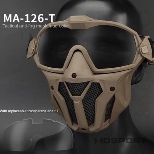 Tactical Airsoft Full Face Mask Anti-fog Detachable Goggles Windproof CS Game Paintball Protective Shooting Hunting Mask