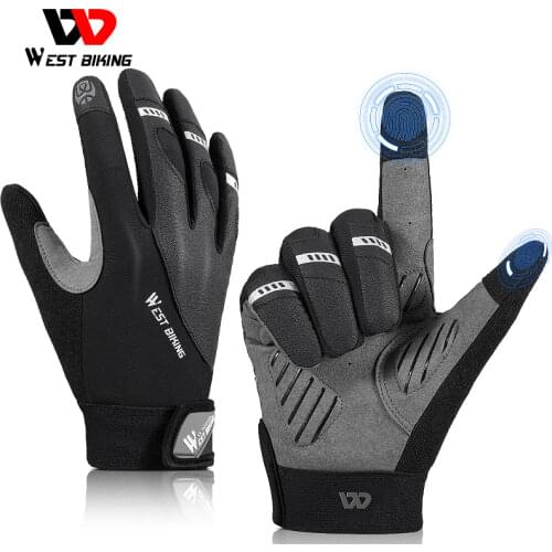 WEST BIKING Cycling Gloves Breathable Non-slip Touch Screen Sports Gloves Men Women MTB Road Bicycle Motorcycle Windproof Gloves
