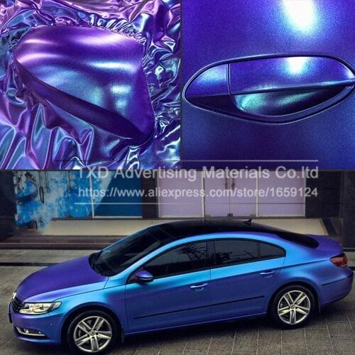 Premium quality Pearl Matte Chameleon Vinyl Purple / blue Vinyl Car Wrap Film With Air Bubble Free CAST Car Vehicle Styling foil