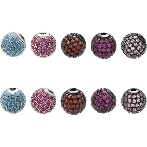 ZHUKOU 2019 10x10mm beads for jewelry making Bling women accessories for jewelry beads for necklace&Bracelet VZ199 2mm hole