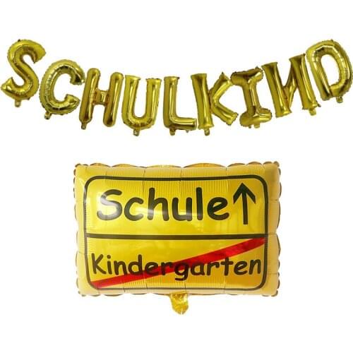 1 Set 16inch Gold Letters School Bus Schule Kindergarten Foil Balloons Children Back To School Party Decoration Globos Kids Toy