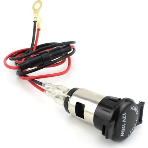 1Pc 12V Car Motorcycle RV Truck Universal Waterproof Cigarette Lighter Socket Charger Power Adapter Cable with Fuse accessories