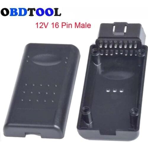 Black 16 Pin Obd2 Plug Shell for OPCOM Scanner OBDII 16pin Female Angle Connector Replacement Obd Wire Sockets Obd Ii Adapter