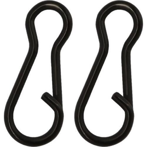 20pcs/lot Stainless Steel Carp Fishing Tackle Matt Black Multi-Clips Fishing Accessories Lure Connector