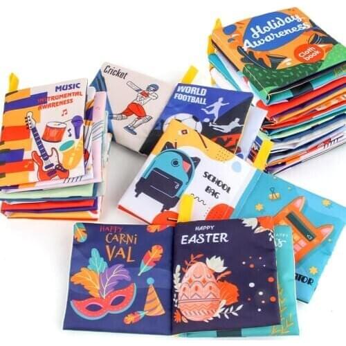 27 Styles Baby Cloth Book Intelligence Development Early Educational Toy Parent-child Interactive Montessori Ratteles Toys