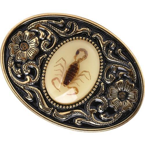 3D Scorpion Western Metal Rodeo Belt Buckle for Cowboy Cowgirl suitable for 3.6-3.9cm width snap on belt