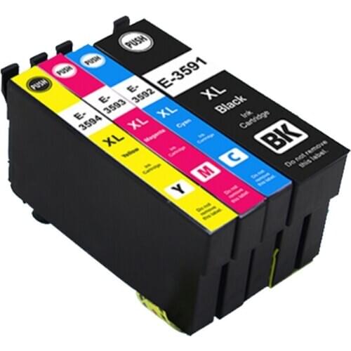 4 PK Compatible ink cartridge T3591 T 3591 3591for WorkForce Pro WF-4720DWF 4725DWF 4730DTWF 4730DWF 4740DTWF Printer
