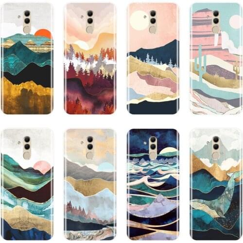 Case For Huawei Mate 7 8 9 10 20 Lite Art Mountain Aesthetic Silicone Soft Back Cover For Huawei Mate 9 10 20 Pro Phone Case