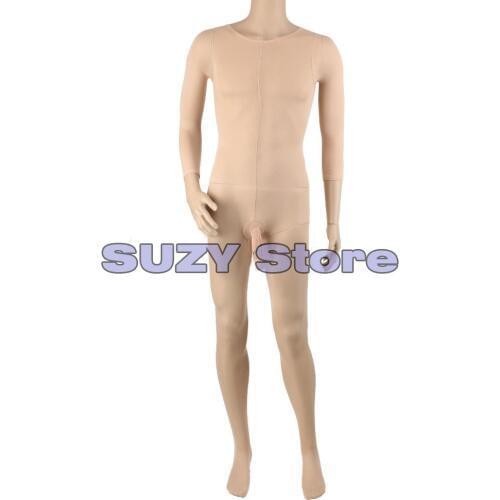 Sexy Men Body stockings Transparent Bodysuit Pantyhose Opened Sheath Sleeve Tight Stocking Crotch Close Erotic Lingerie FX11