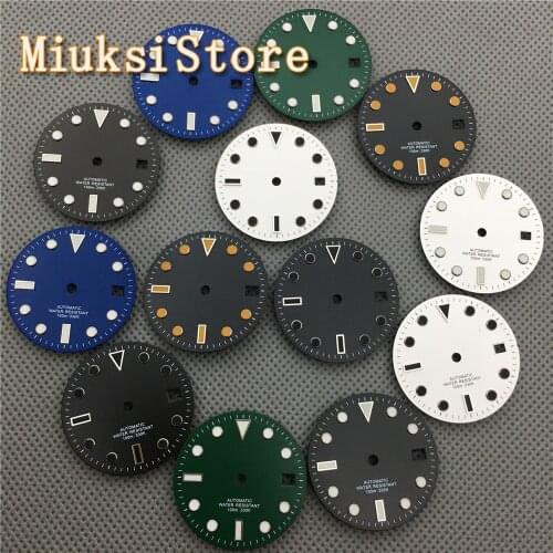 28.5mm sterile dial luminous watch dial fit NH35 Miyota 8215 821A dg 2813 3804 ETA 2824 2836 movement