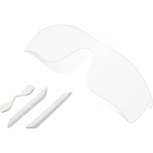 Glintbay 100% Precise-Fit Crystal Clear Replacement Lenses and White Rubber kit for Oakley RadarLock Path Sunglasses
