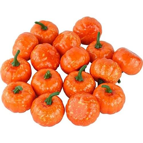 16Pcs Mini Artificial Pumpkin Fake Simulation Vegetabl Happy Halloween Decoration For Home Thanksgiving Props DIY Crafts