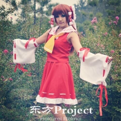Anime Touhou Project cosplay costume Hakurei Reimu Cosplay Costume Red Dress For Girls Women Christmas Halloween