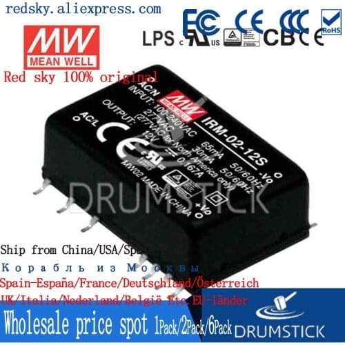 Steady MEAN WELL IRM-02-5 5V 400mA meanwell IRM-02 5V 2W PCB mounting style