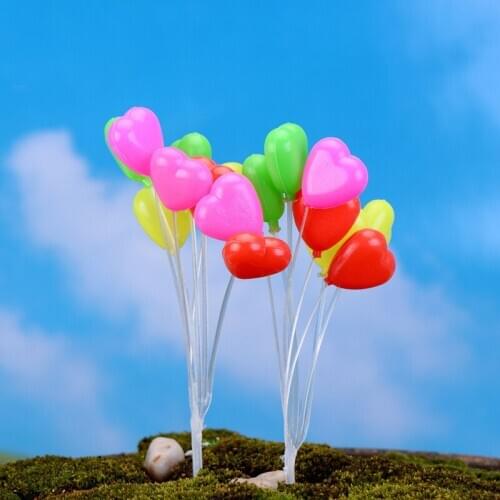Mini Balloon Plant Miniature Figurine Garden Ornament Fairy Home Decor Simulation Colorful Balloons Micro Landscape Figurines