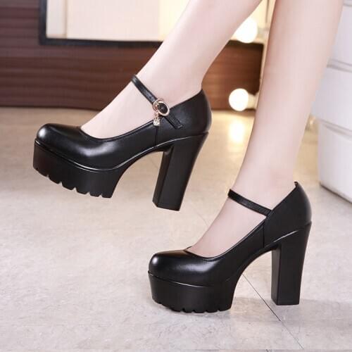 2019 round head thick bottom high heel thick with waterproof platform interview model cheongsam show