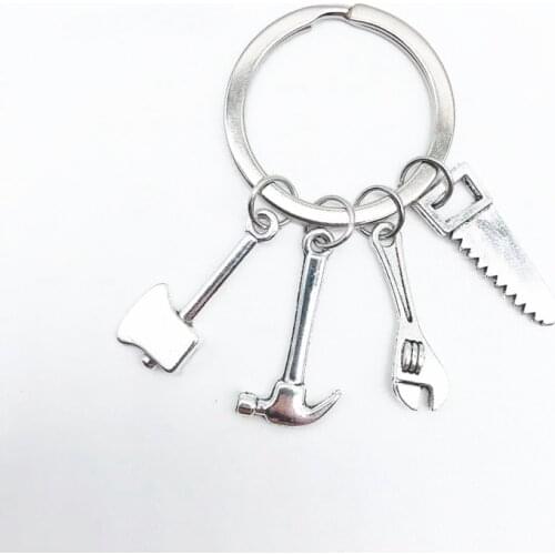 Fashion New Mini Axe Wrench Screwdriver Saw Pliers Keychain, Creative Keychain Pendant Keychain, Maintenance Memorial Gift