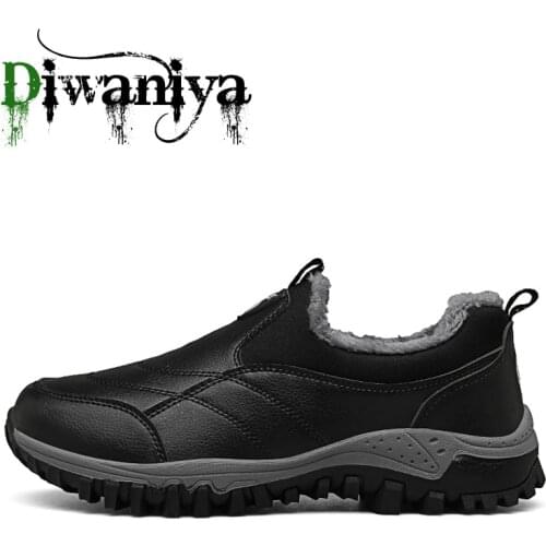 New Winter Men Sneakers Anti-slippery Sports Trekking Hiking Shoes Fluff Suede Travel Trail Boots Big Size Hunting Fishing Shoes