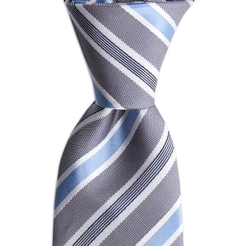 Mens Classic Striped Silk Necktie Made in Italy 7.5 Cm Width 145 Cm Length