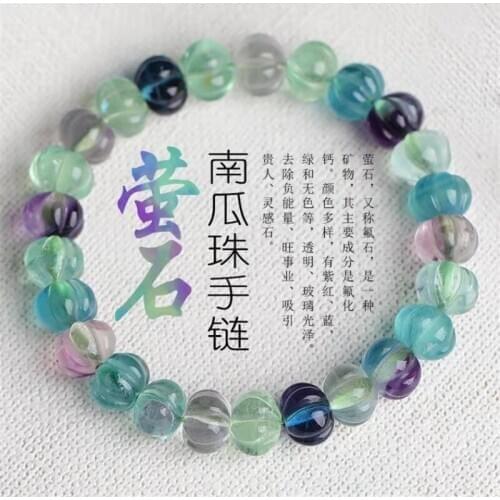 Natural Colorful Quartz Bracelet pumpkin Beads Anniversary girl Love Gift Bracelet