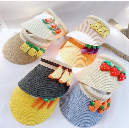 New Children Sun Hat Summer Hats For Baby Girl Boy Kids Sun Visor Hat Kids Empty Top Sun Hat Beach Cap
