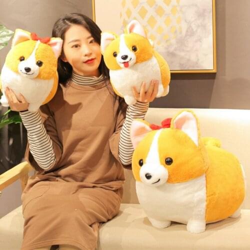 38cm/45cm/60cm New Kawaii Plush Corgi Dog Stuffed Animals Soft Corgi Plush Doll Toys Pillow Birthday Valentine Gifts